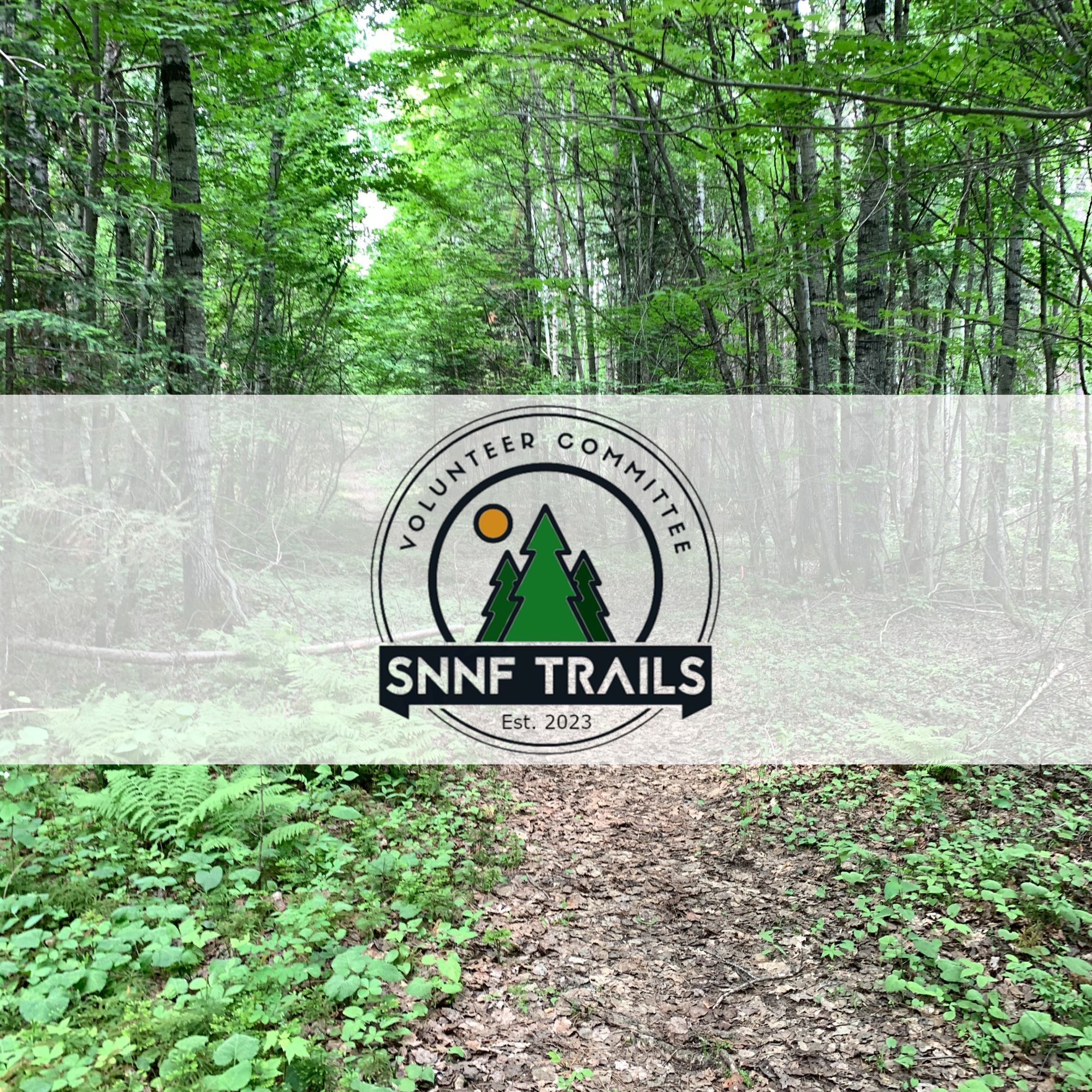 Summer Hiking Trail with SNNF Trail volunteer Logo in the centre.