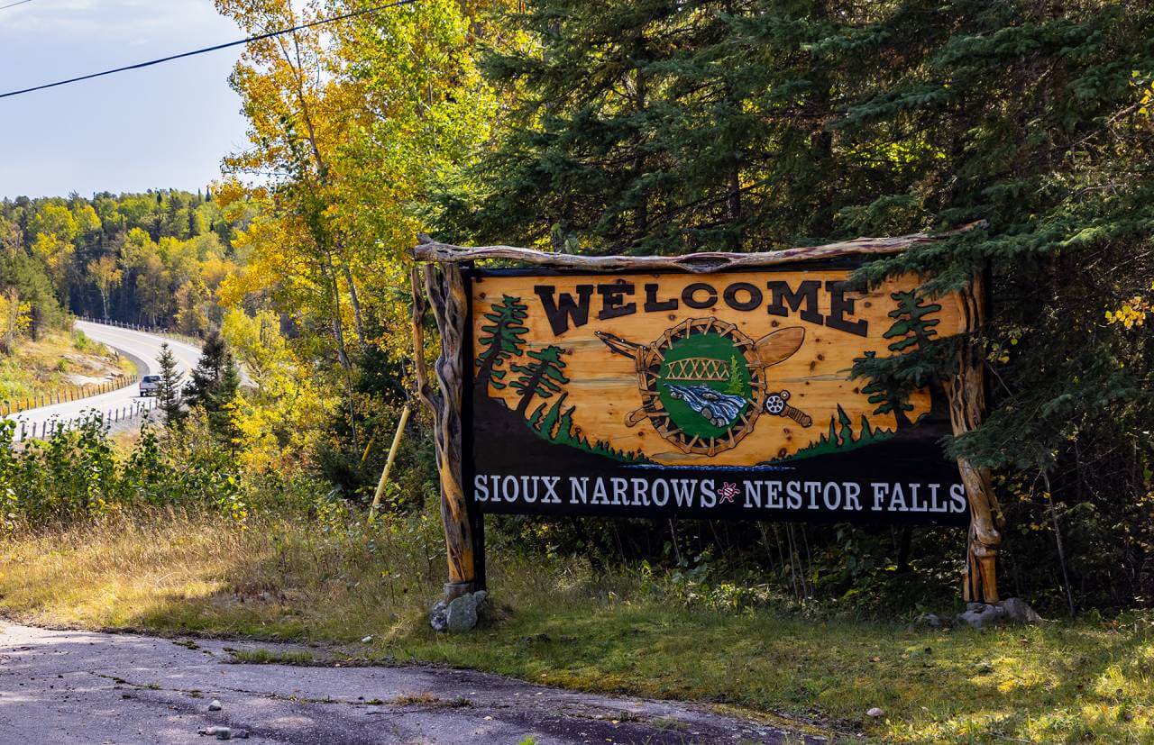 Welcome to Sioux Narrows & Nestor Falls sign
