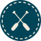 Blue canoe paddles icon