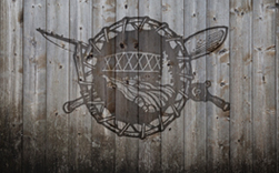 Sioux Narrows - Nestor Falls branded on wooden background